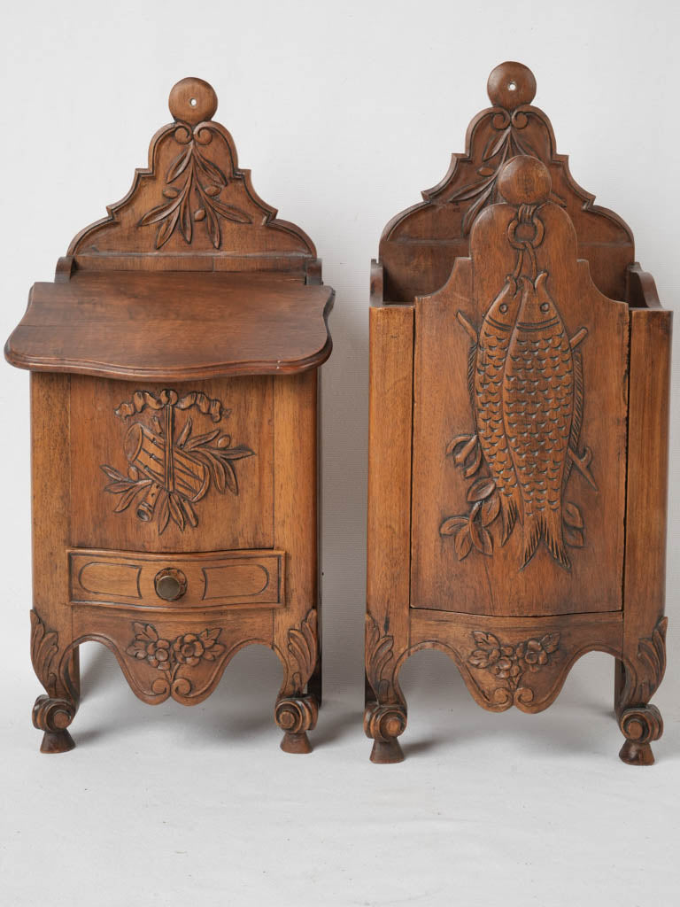 Exquisite, carved Provencal flour box