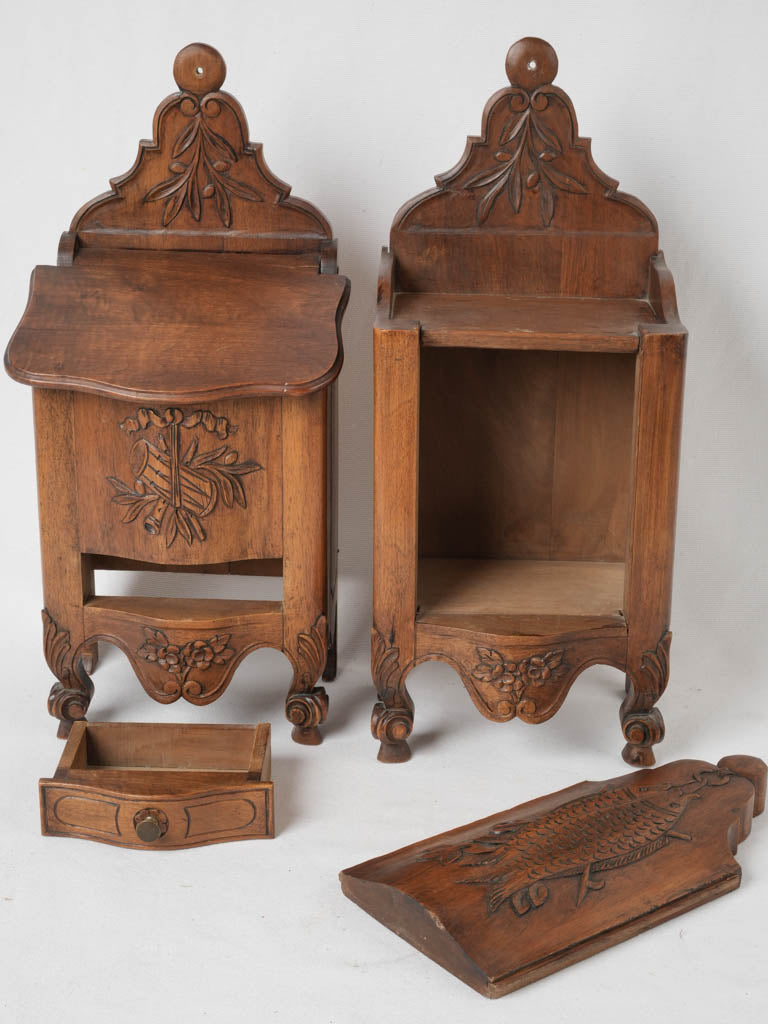 Elegant, aged salt and flour containers
