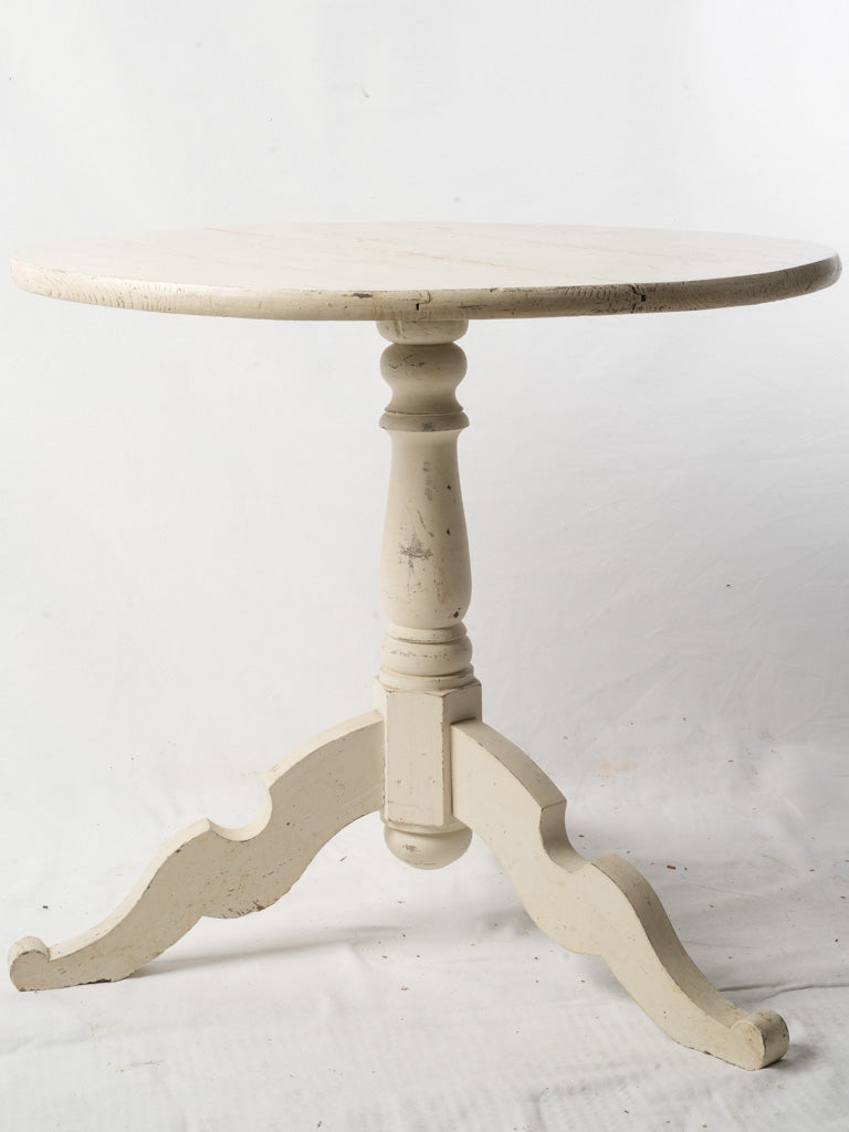 19th-Century French Farmhouse Round Wood Table - 31"