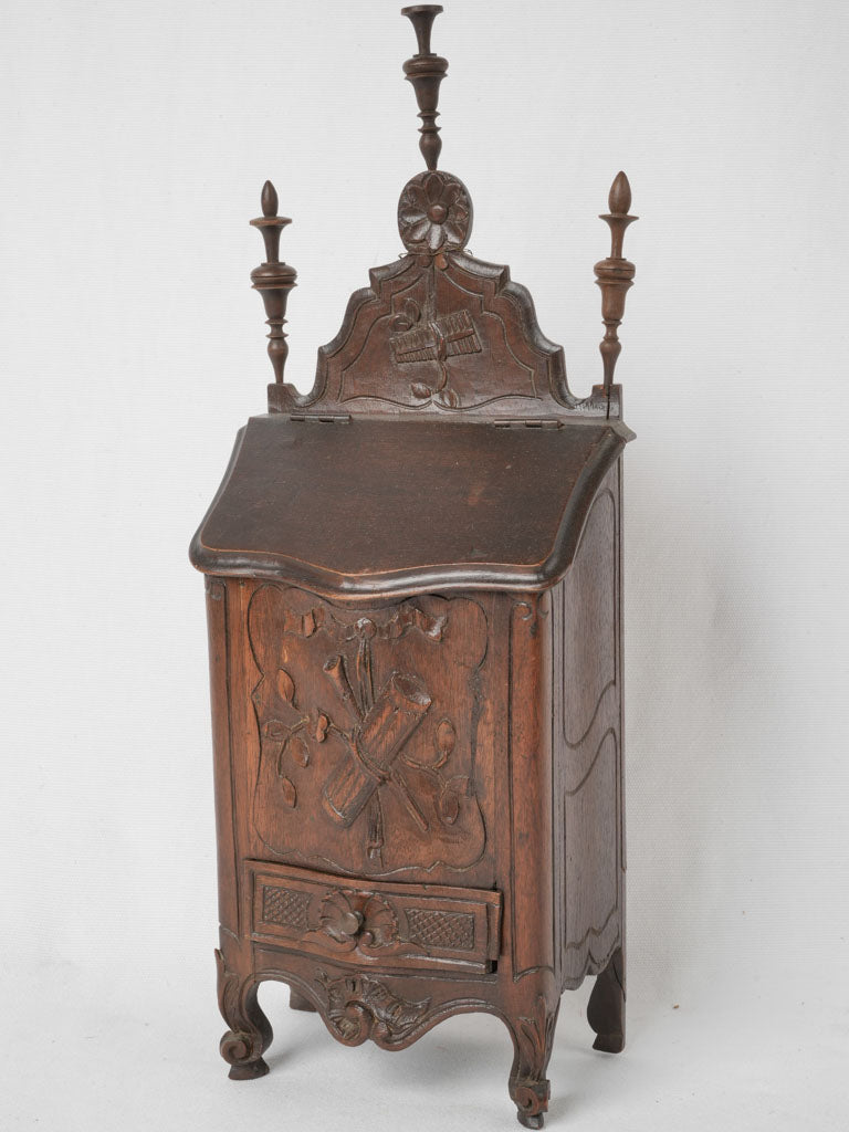 Antique Louis XV-style walnut salt box