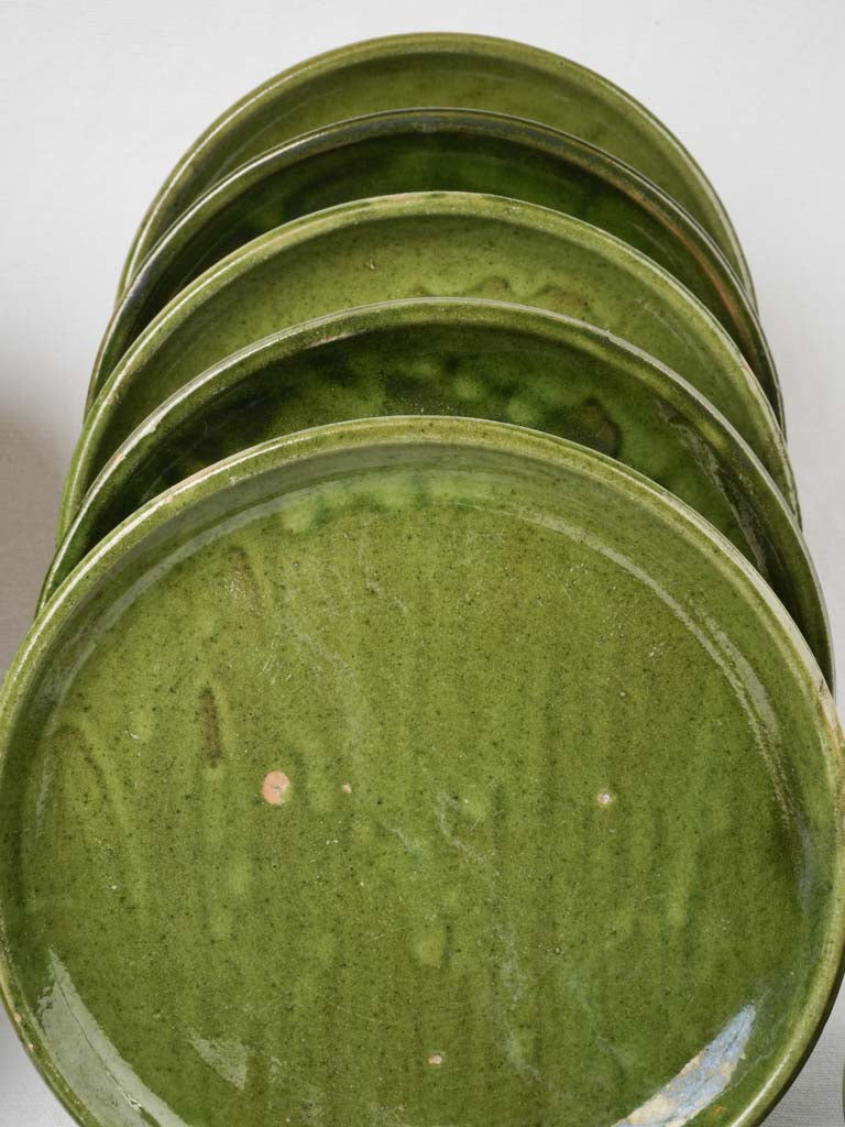 Elegant green glazed dining plates