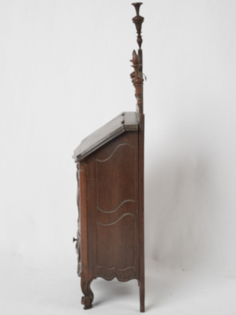 Ornate walnut kitchen salt box