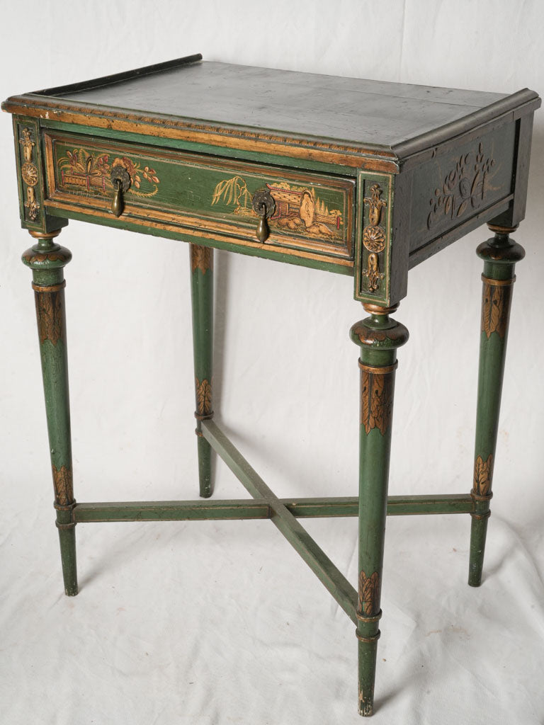 Floral decorated writing cabinet