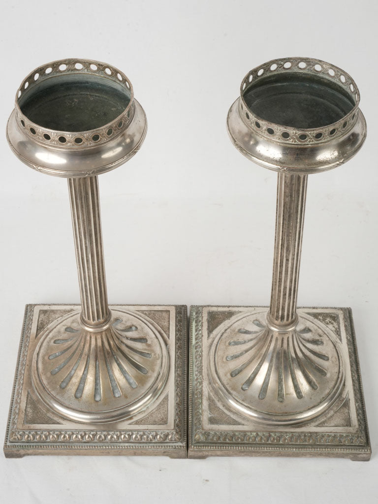 Refined, Louis XVI Style Silver-Plated Portes Cendriers