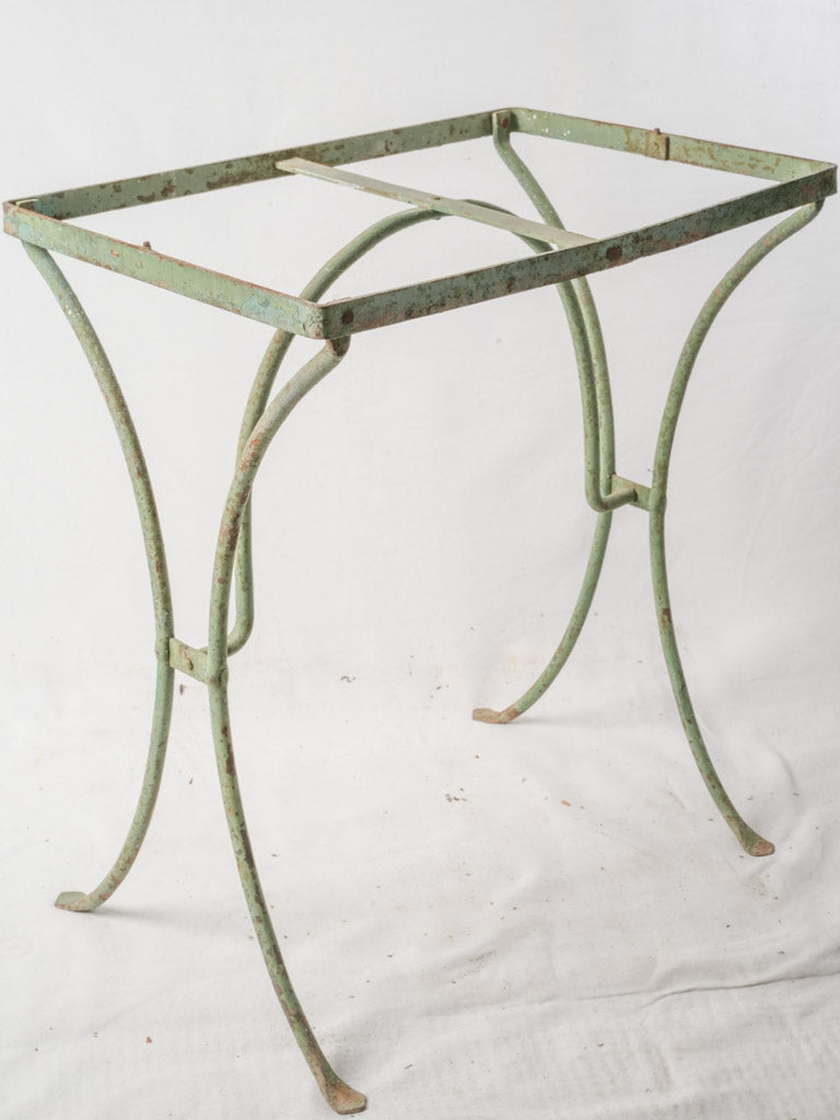 Small 19th-Century French Wrought Iron Table W/ Travertine Top - 28¼"