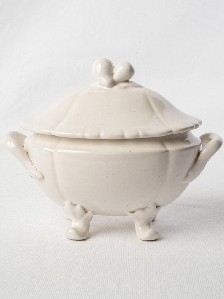 Dainty Mid-20th Century White Glazed Earthenware Tureen - 7"
