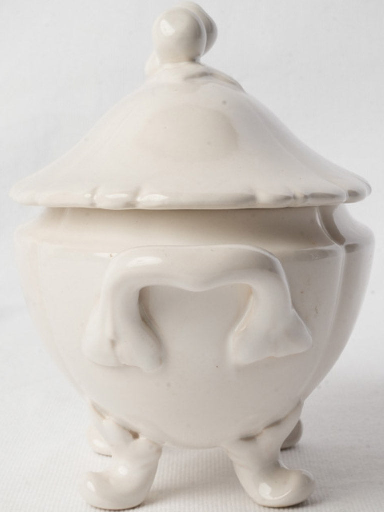 Dainty Mid-20th Century White Glazed Earthenware Tureen - 7"