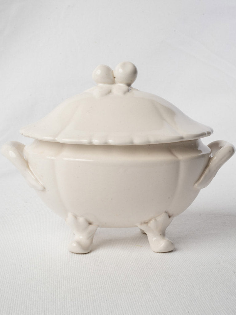 Dainty Mid-20th Century White Glazed Earthenware Tureen - 7"