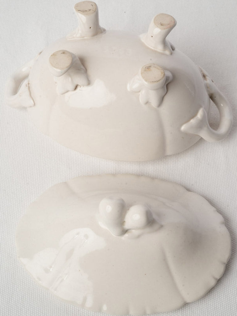 Dainty Mid-20th Century White Glazed Earthenware Tureen - 7"