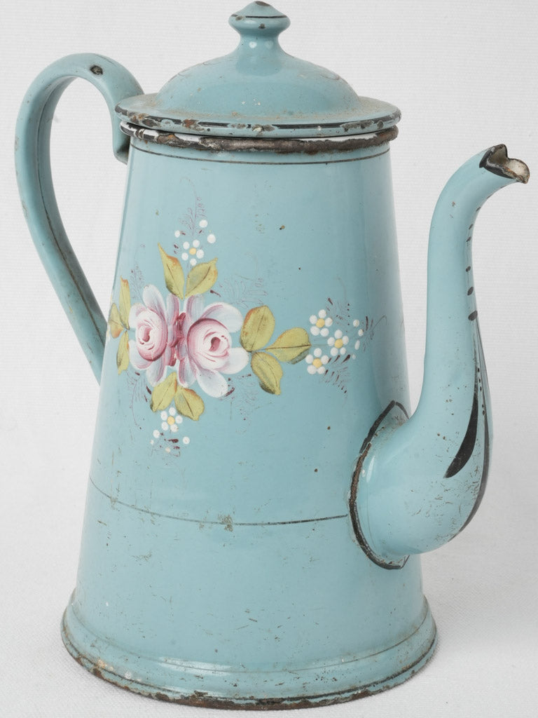 Antique charming enamel coffee pot
