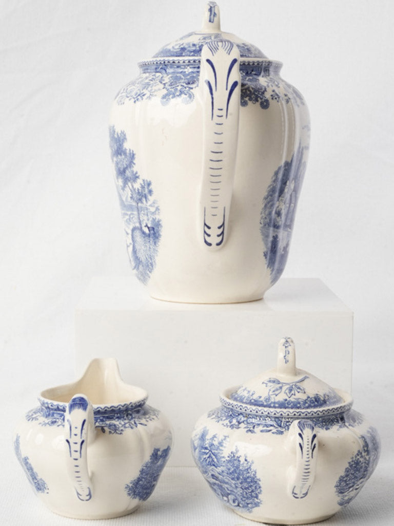 Mid-20th Century Villeroy & Boch Burgenland Blue & White Tea Service