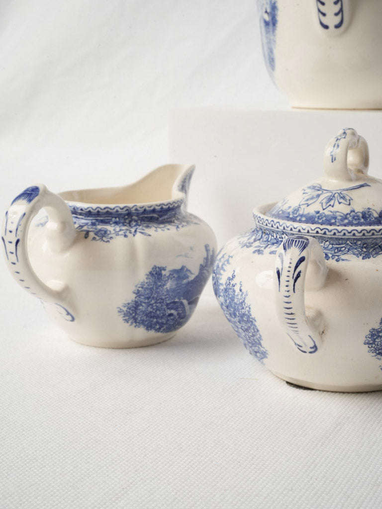Mid-20th Century Villeroy & Boch Burgenland Blue & White Tea Service