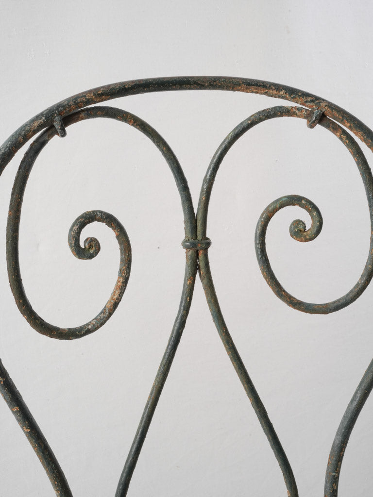 Pair Of Napoleon III Wrought Iron Garden Chairs With Lattice Seats