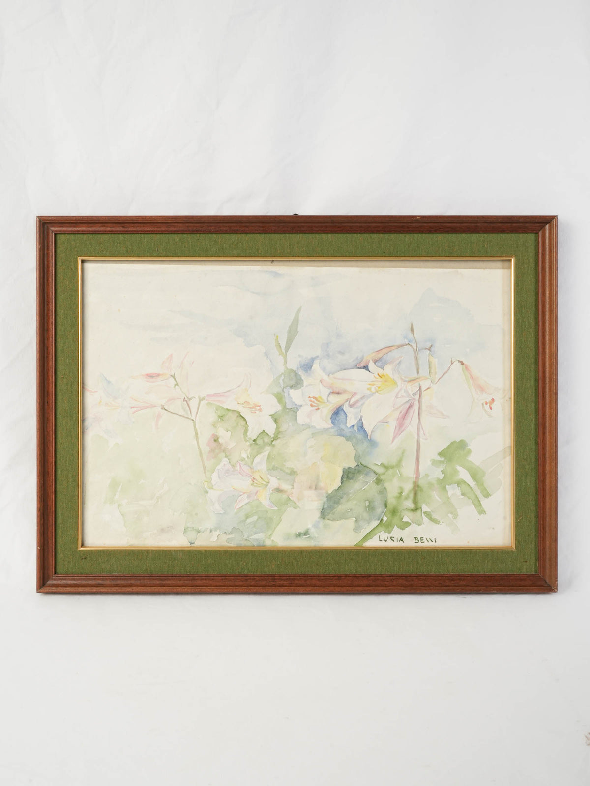 Mid-20th-Century Floral Watercolor by Lucia Bessi - 18½" x 25½"