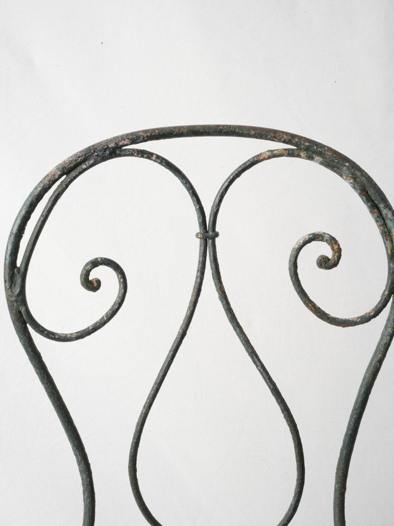 Pair Of Napoleon III Wrought Iron Garden Chairs With Lattice Seats