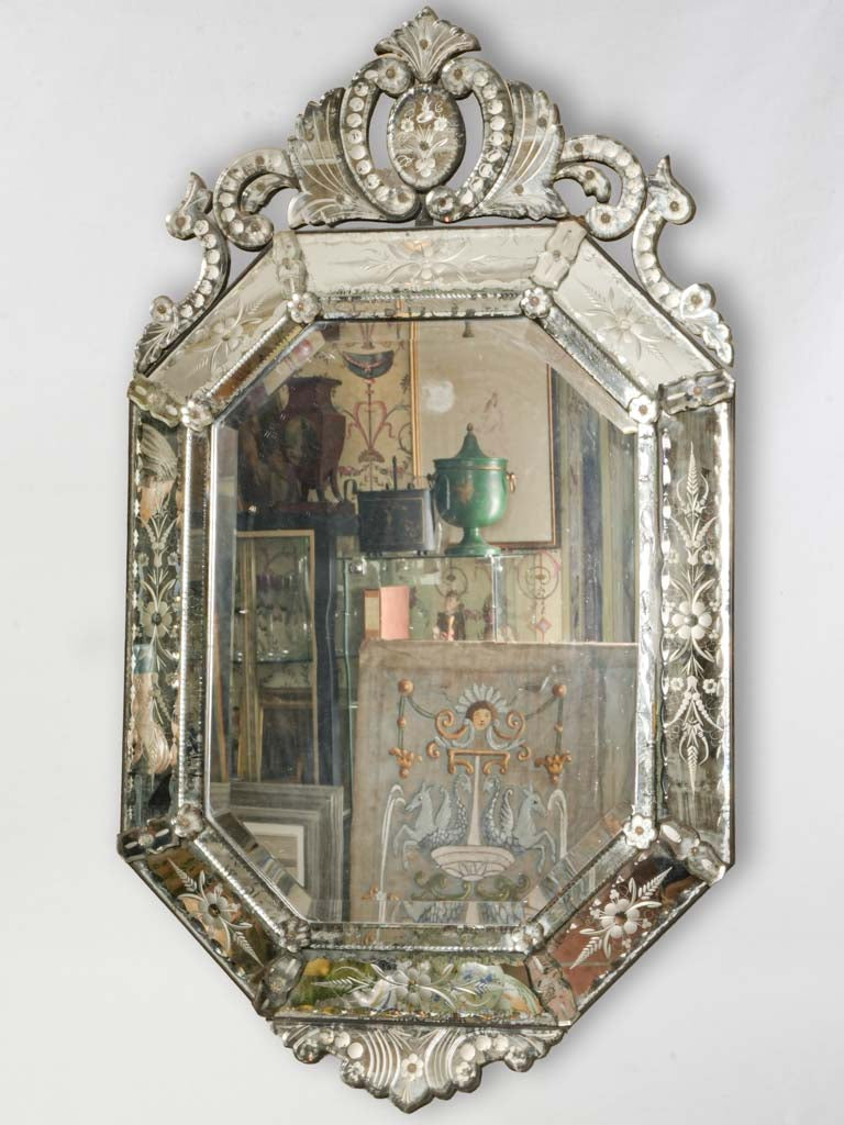 Antique Venetian glass mirror