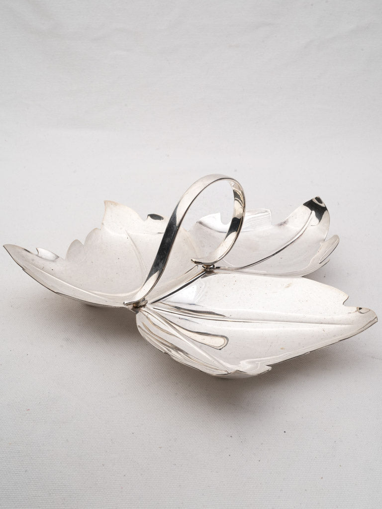 Elegant English silverplate leaf