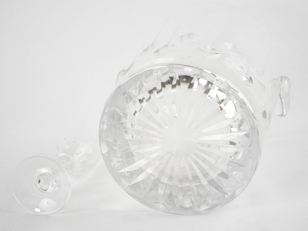 Crystal champagne bucket w/ 6 flutes - 1930s