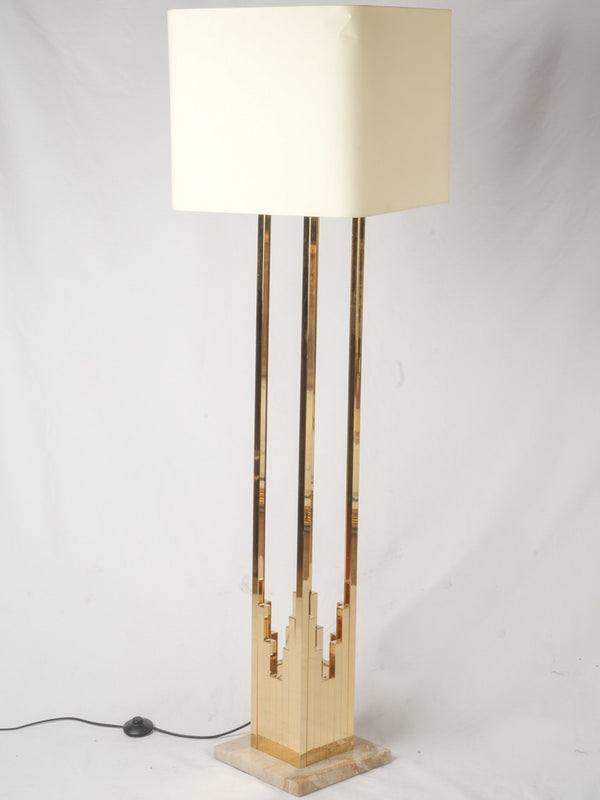 Vintage Italian geometric brass floor lamp