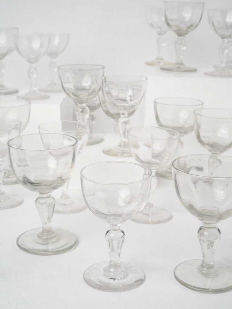 Antique French glass stemware set