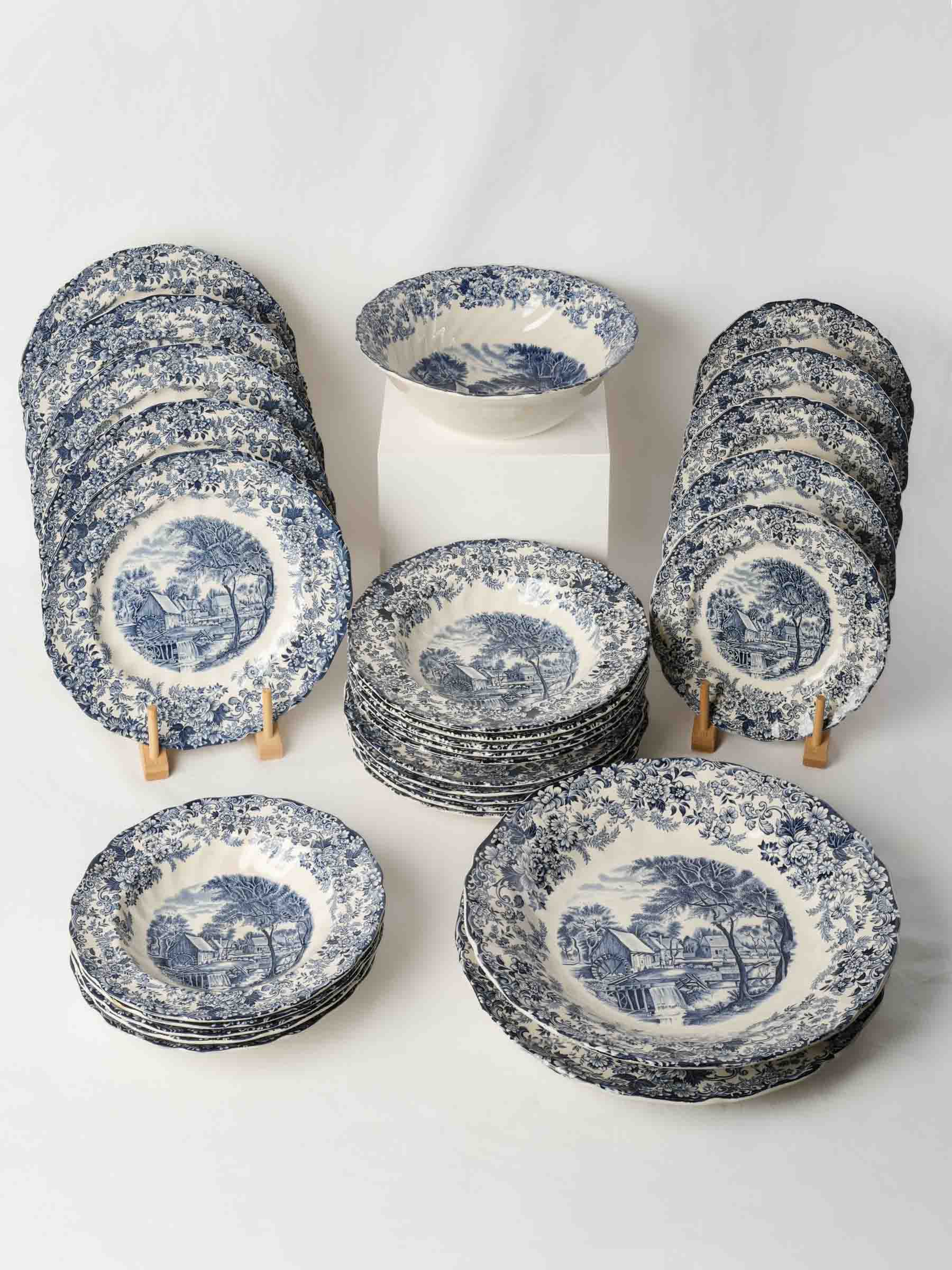 Johnson Bros 'Mill Stream Blue' Ironstone Dinner Service for Five