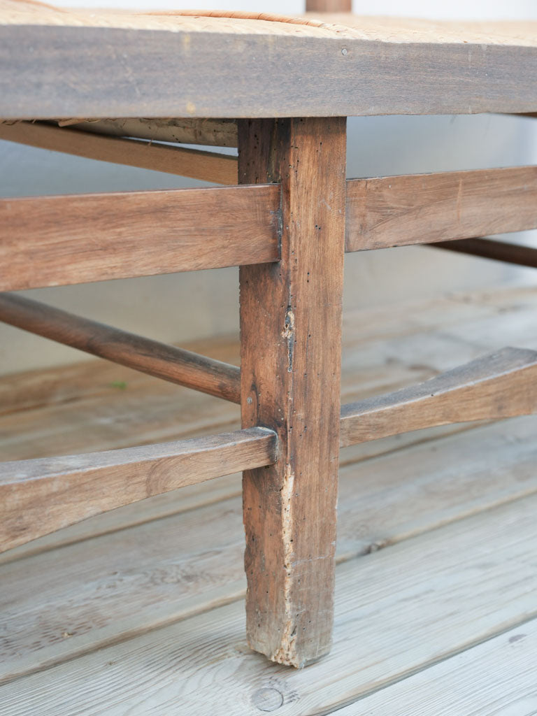 19th-Century French Walnut Radassié W/ Rush Seat - 72"