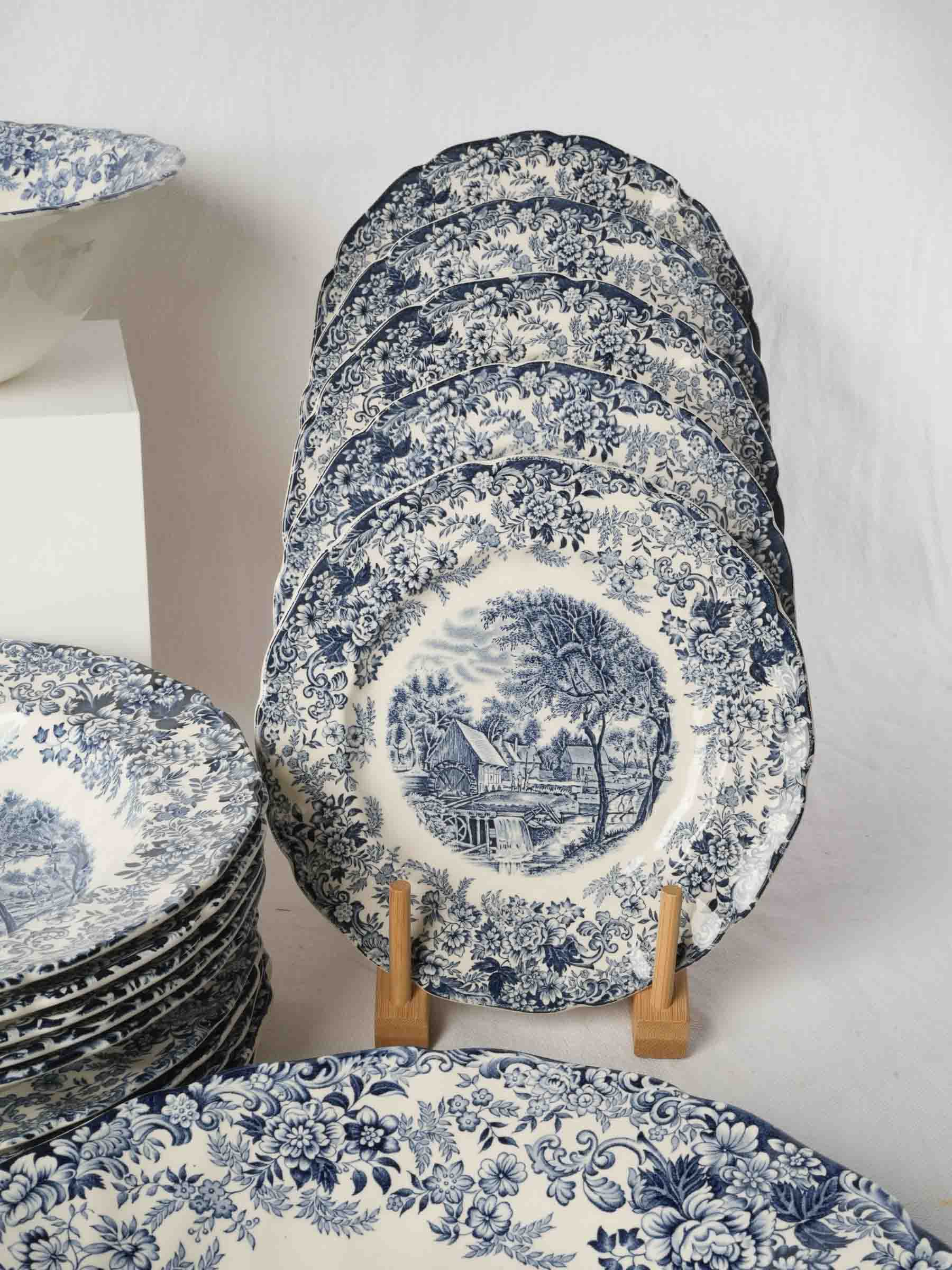 Johnson Bros 'Mill Stream Blue' Ironstone Dinner Service for Five