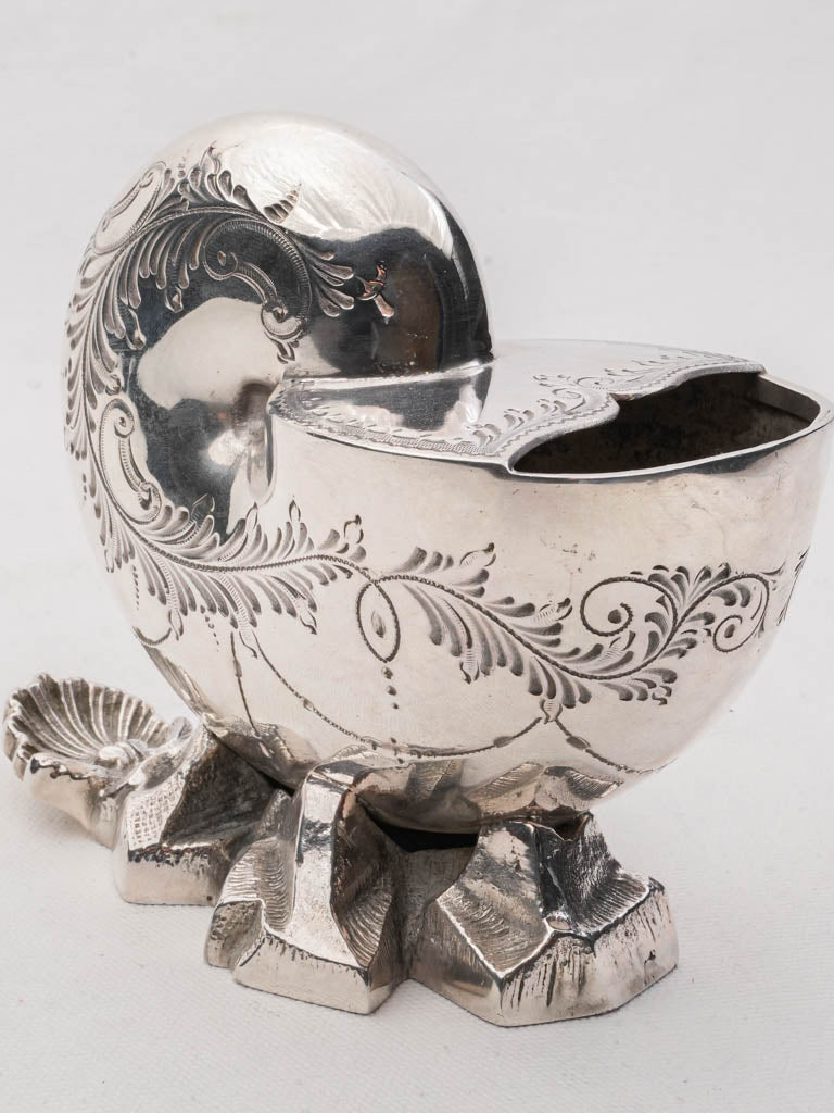 Victorian nautilus shell spoon warmer