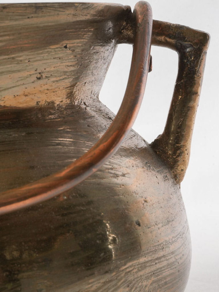 Polished highlights bronze cauldron