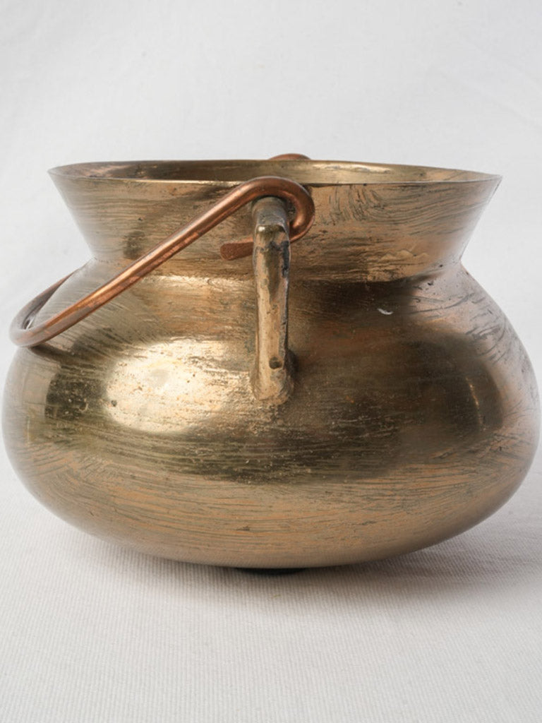 Textured planished bronze cauldron