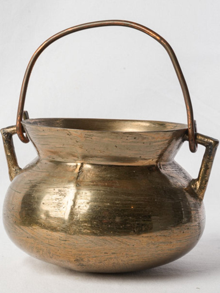 Handcrafted 19th-century bronze cauldron