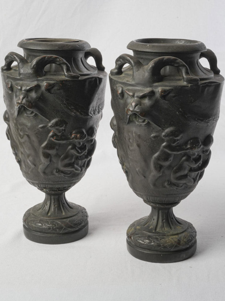 Timeworn character patina vases