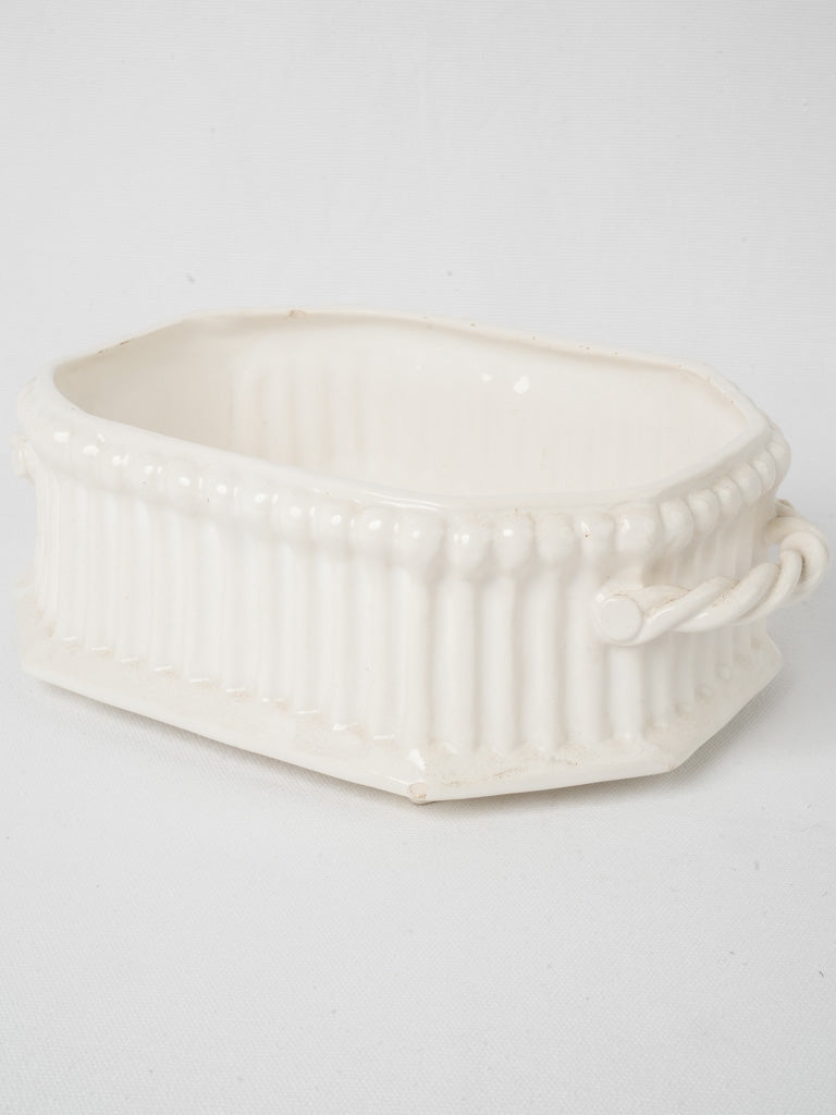 Antique hexagonal ceramic centerpiece