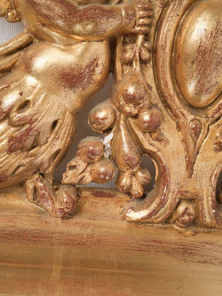 Impressive Late 19th-Century French Giltwood Mirror w/ Ornamental Cresting - 61½"