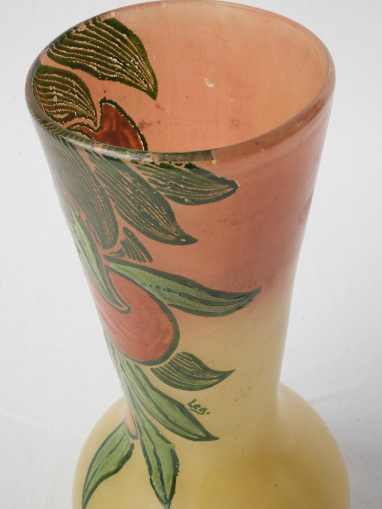 Richly colored glass paste vase