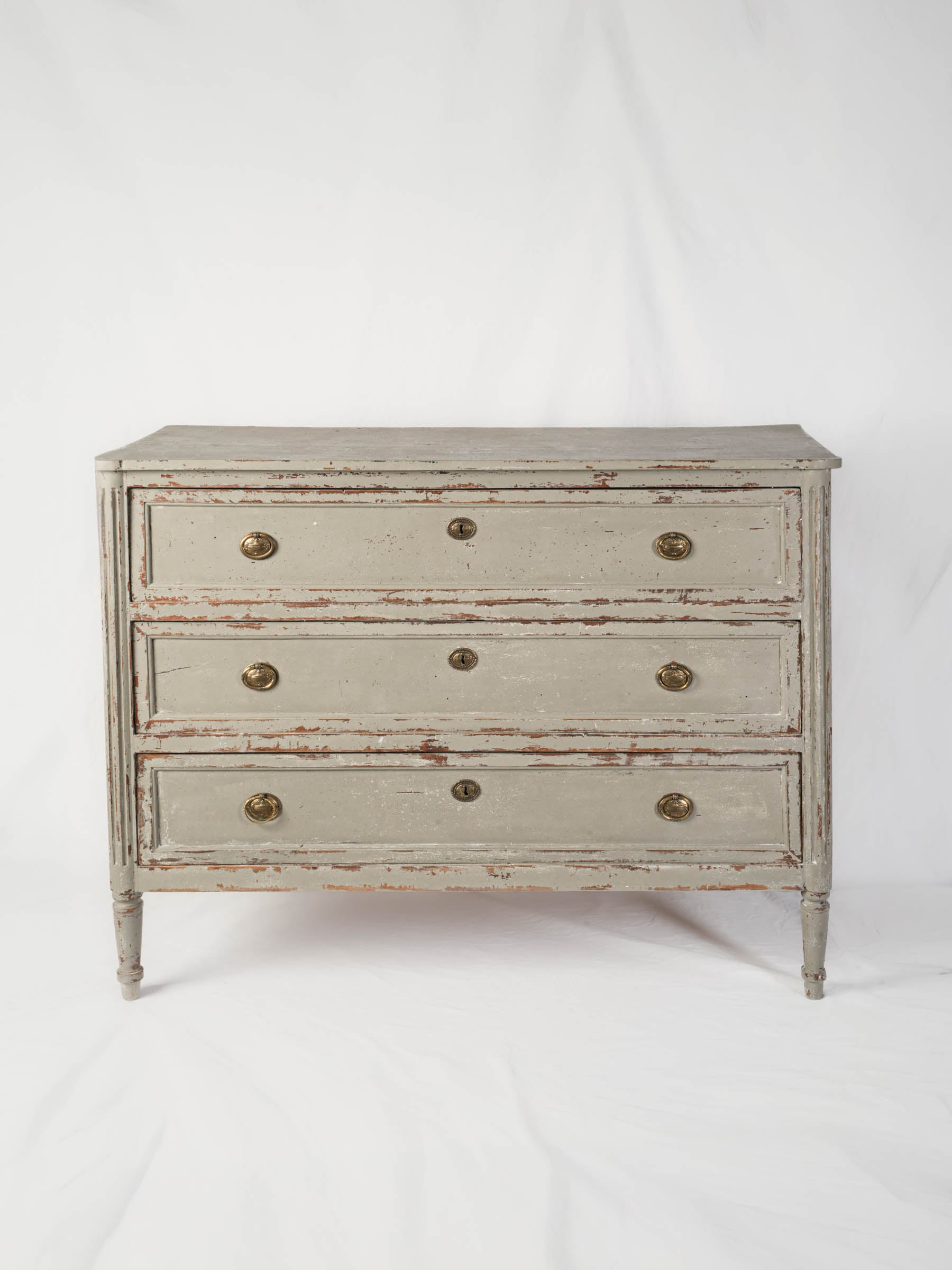 Tall Painted Louis XVI Style Commode w/ Three Drawers - 38½" x 47¾"