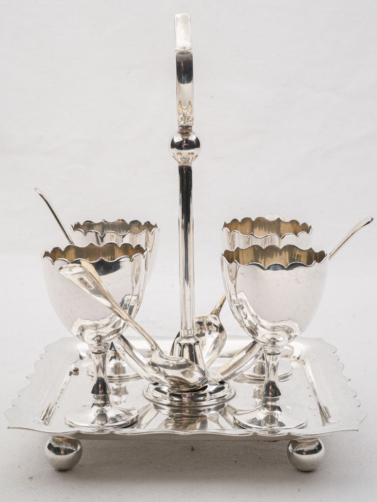 Decorative scalloped-edge silverplate tray