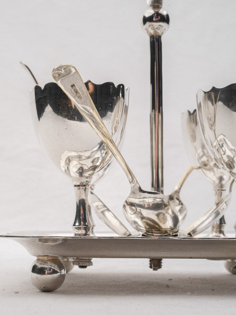 Historic British silversmith egg cups
