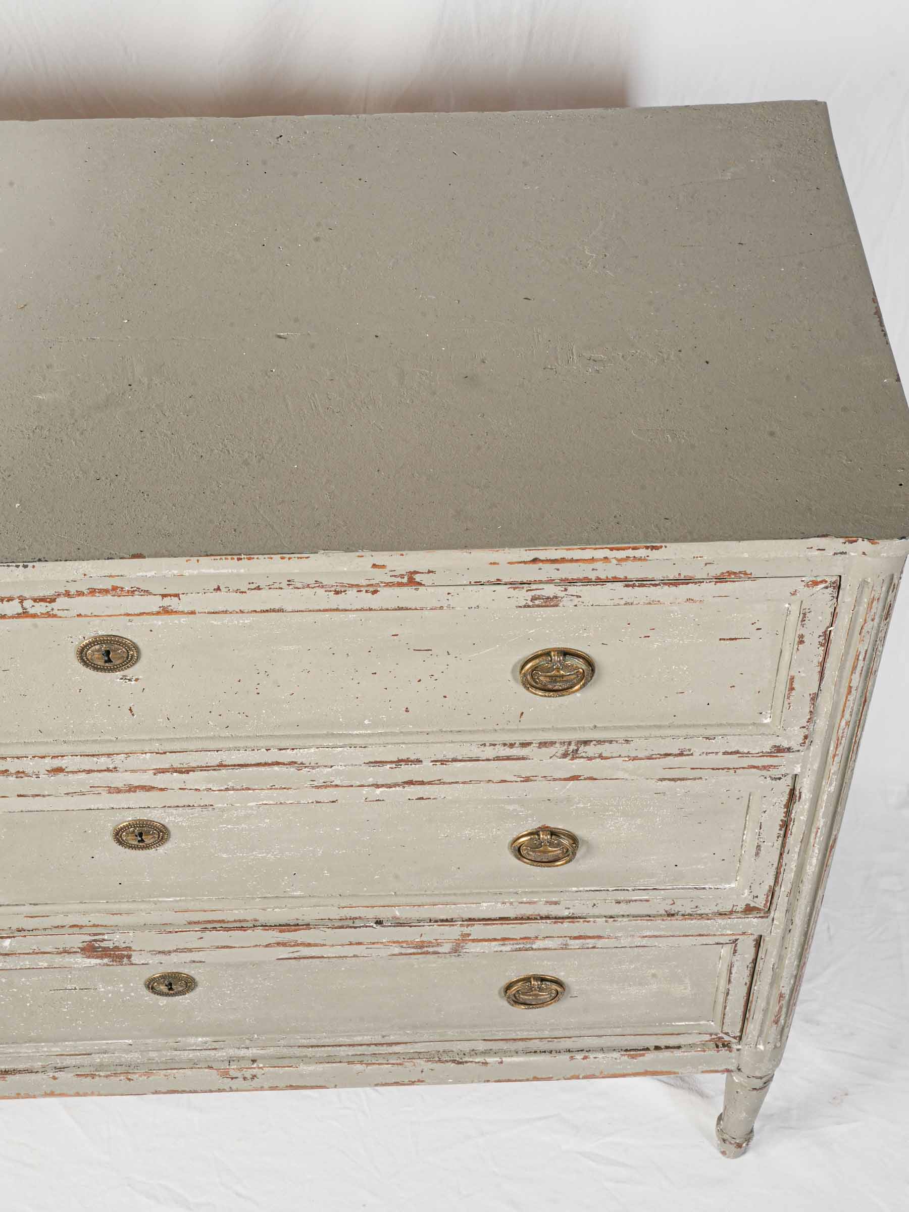 Tall Painted Louis XVI Style Commode w/ Three Drawers - 38½" x 47¾"