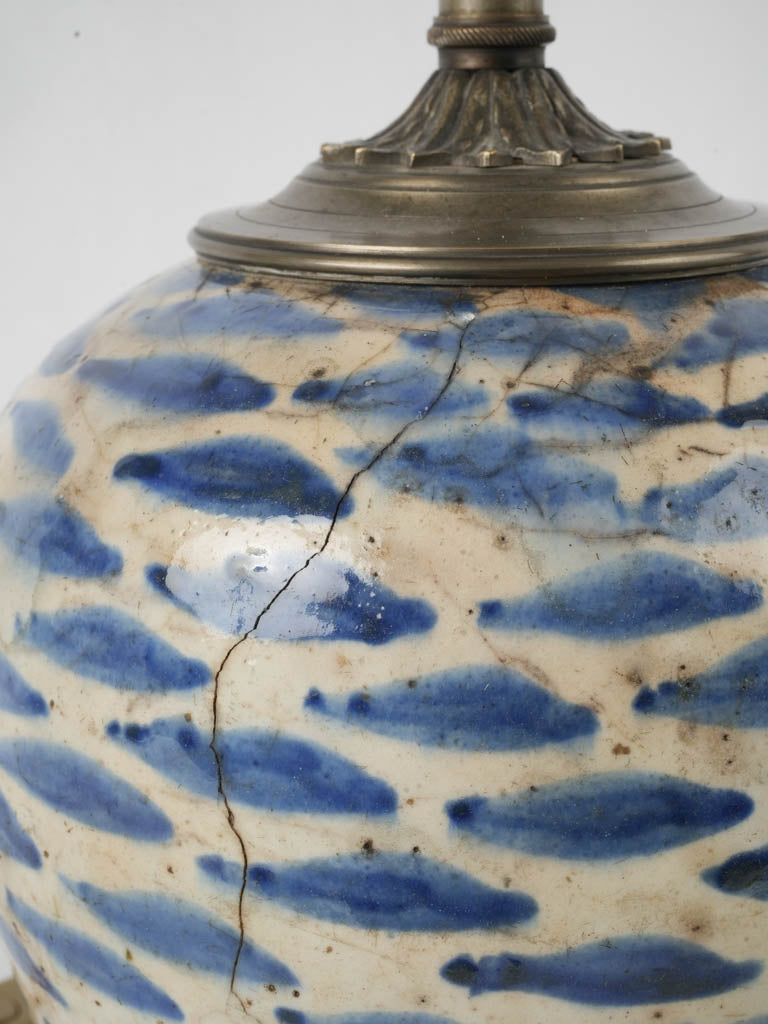 Elegant 19th-century white ceramic lamp