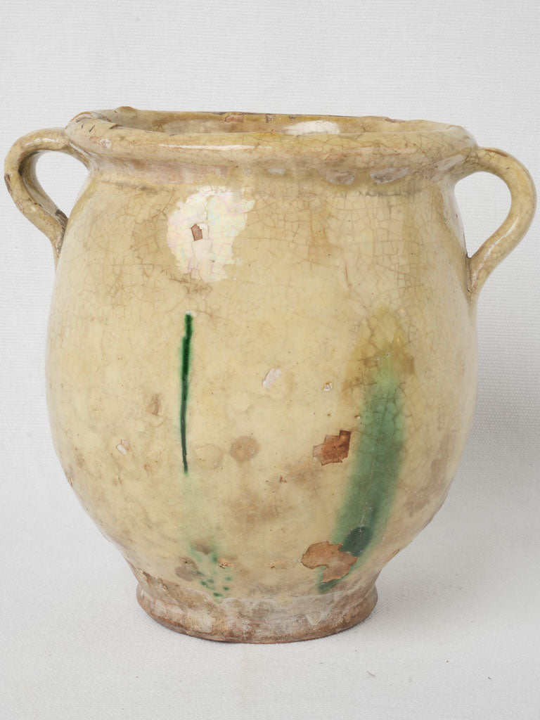 Antique rustic terracotta confit pot