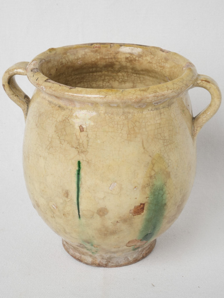 Aged French ceramic cooking jar