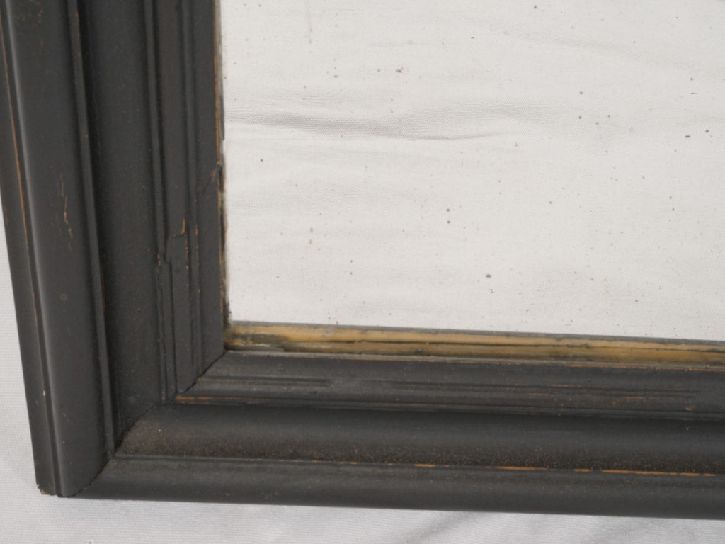 Commanding Second Empire Mirror w/ Black Finish and Ornamental Crest - 67"
