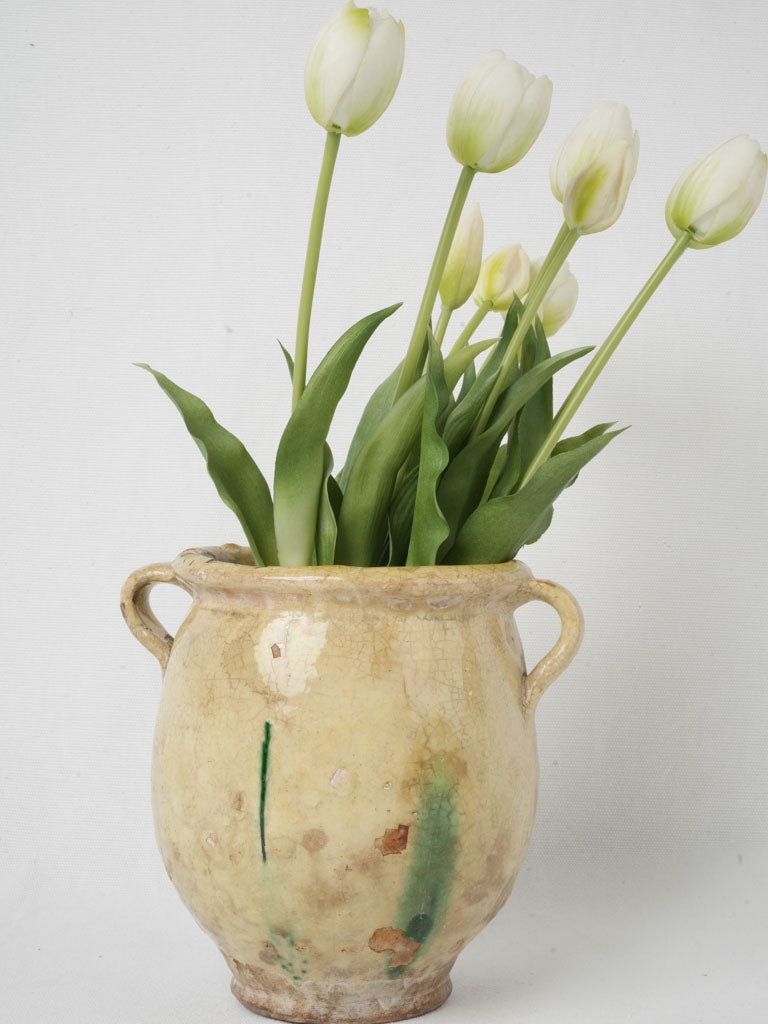 Vintage Provençal yellow pottery vessel