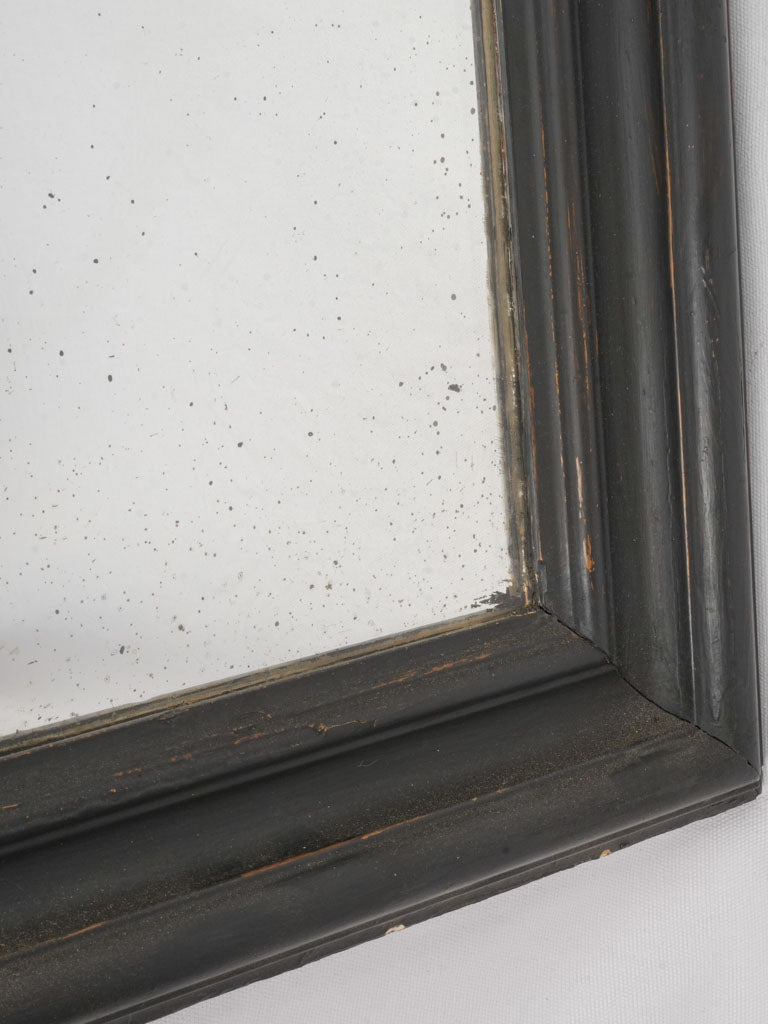 Commanding Second Empire Mirror w/ Black Finish and Ornamental Crest - 67"