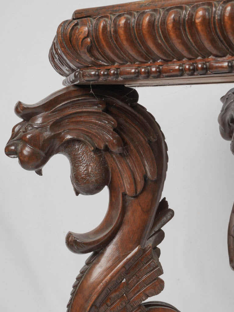 French walnut mythical chimera console
