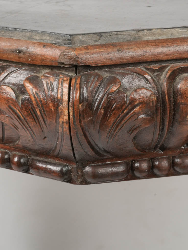 Vintage French walnut slate table