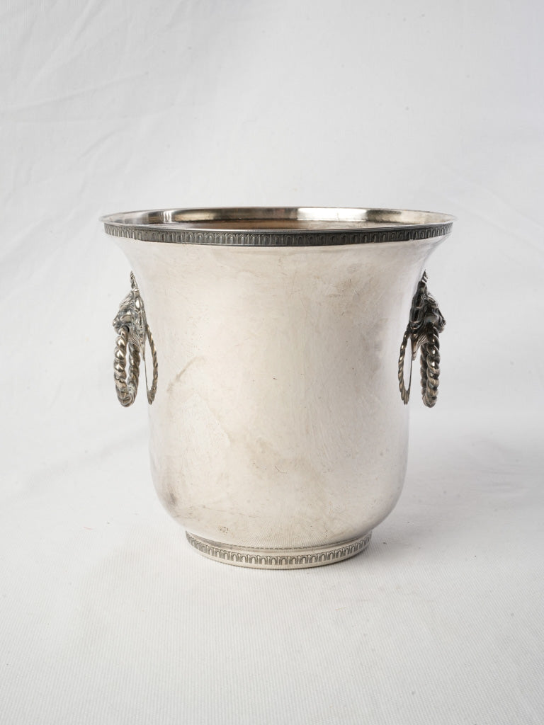 Silver-Plated Champagne Bucket w/ Lion Mask Handles - 8¼"
