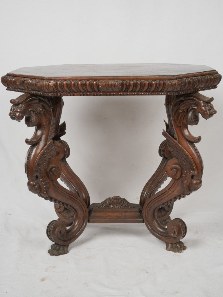 French walnut console w/ slate