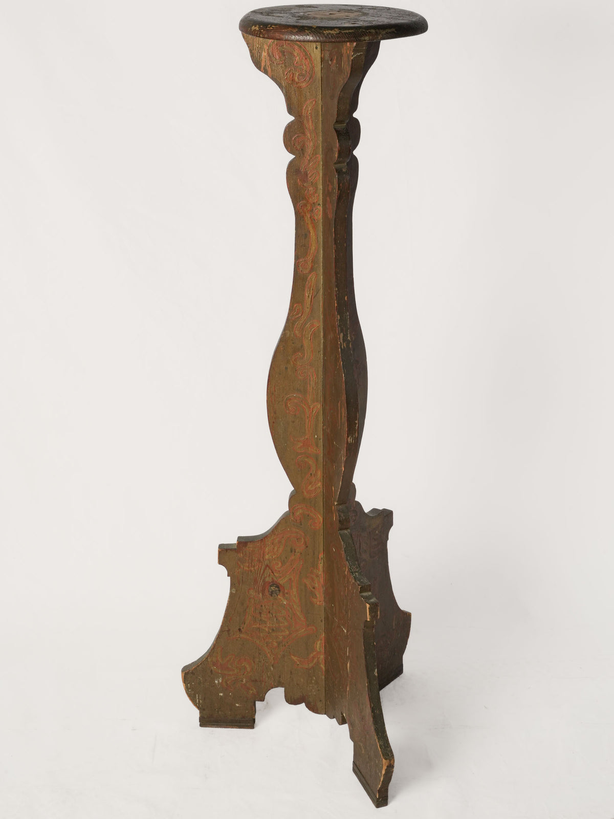 19th-Century Italian Painted Refectory-Style Pedestal